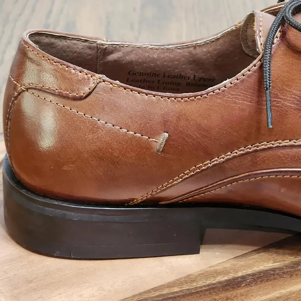 Stacy Adams Shoes Mens Size 10 Brown Leather Derby Dress Square Toe 23292-03